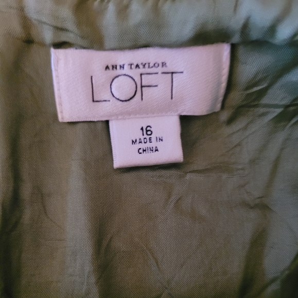 Ann Taylor Loft Green Tweed Multi Skirt 16 - Picture 3 of 3